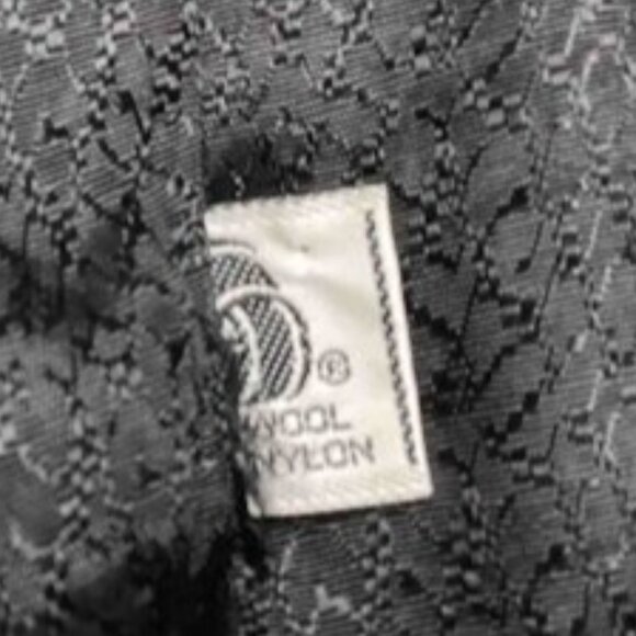 Vintage Spencer Douglas Pea Coat Black Tan Wool Long Size 10 With Shoulder Pads - Picture 4 of 6